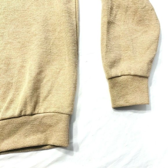 U.S. Polo Assn Sweater Pullover 1/4 Zip Mock Neck Knit Cotton Blend Beige M NWOT - Picture 6 of 12